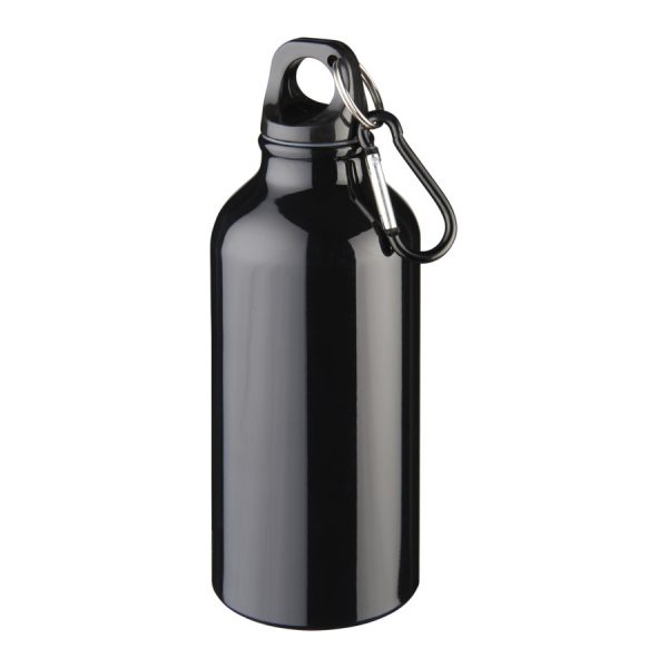 Borraccia sportiva con moschettone 400ml nera