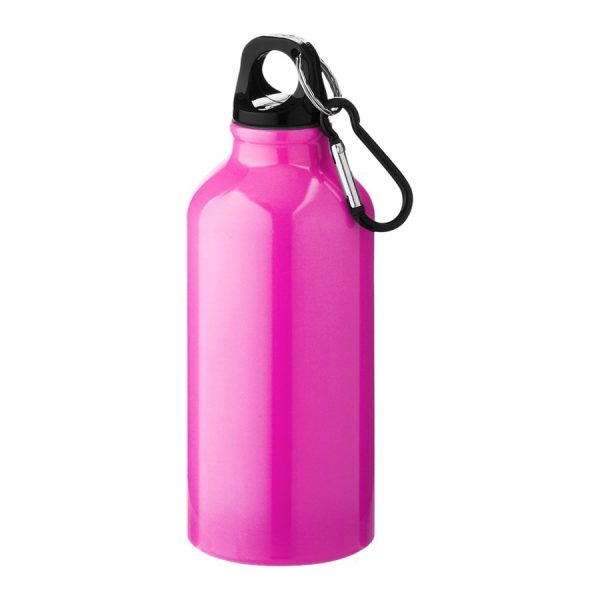 Borraccia sportiva con moschettone 400ml rosa