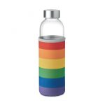 Bottiglia in Vetro 500ML con Custodia Colorata arcobaleno