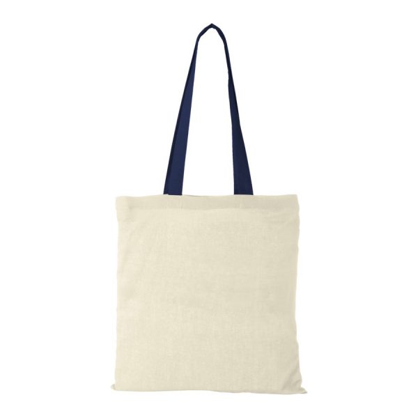 Shopper Cotone Naturale Manici Colorati 100gr navy