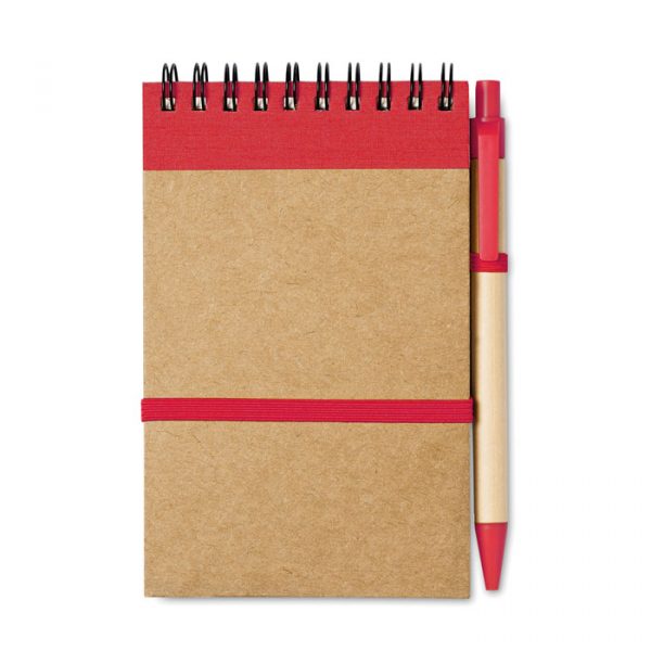 Bloc Notes Eco A6 con Penna rosso