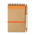 Bloc Notes Eco A6 con Penna arancione