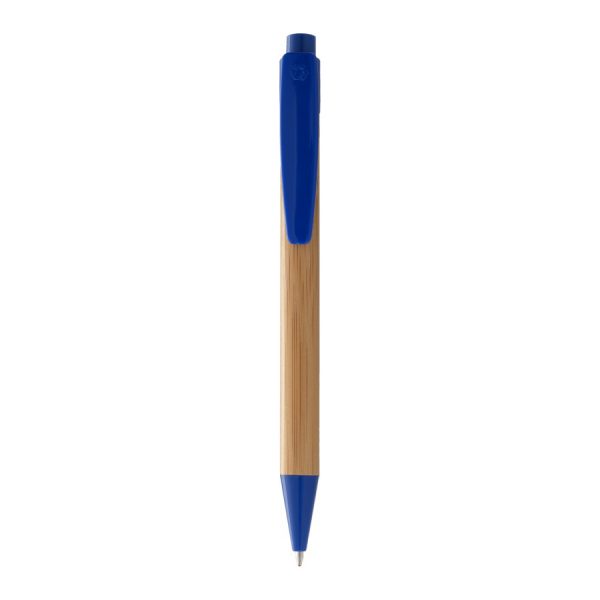 Penna a Sfera in Bambù Colorata blu