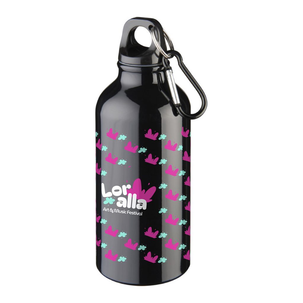 Borraccia con Moschettone Off-Road in Alu Riciclato 400ml